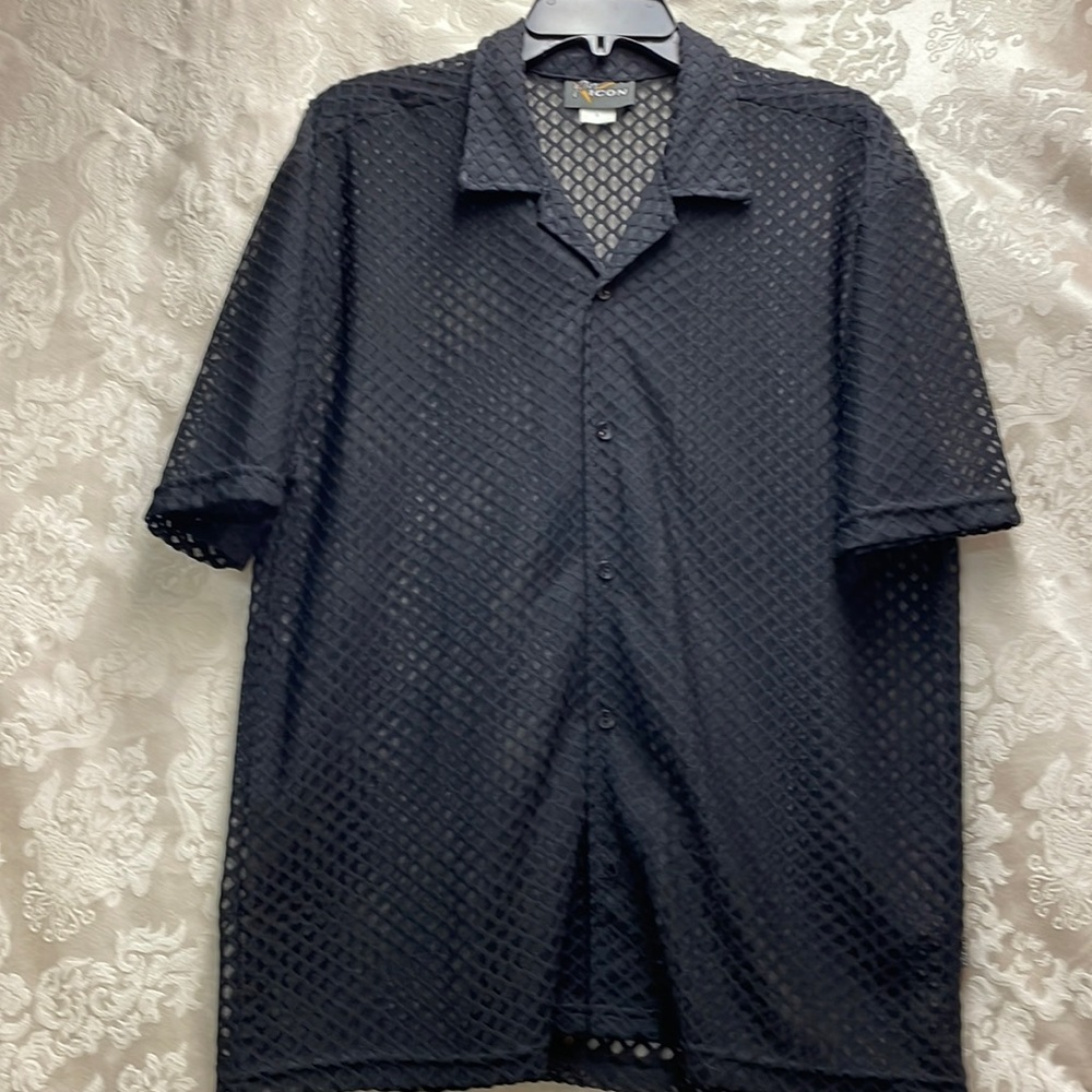 Vintage 90’s Pop Icon Black See-Thru Club Wear Shirt Gay Interest Very Cool 😎